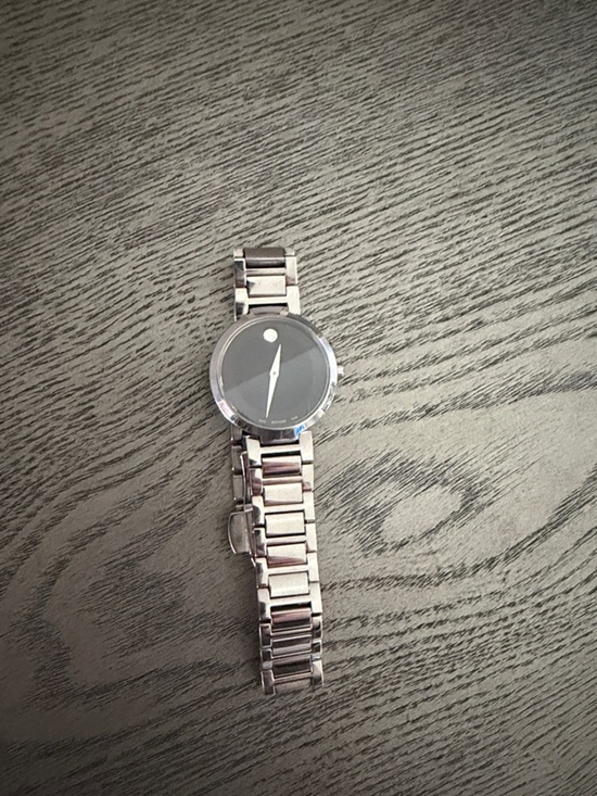Movado Other - Movado Silver Bracelet Watch with Black Dial